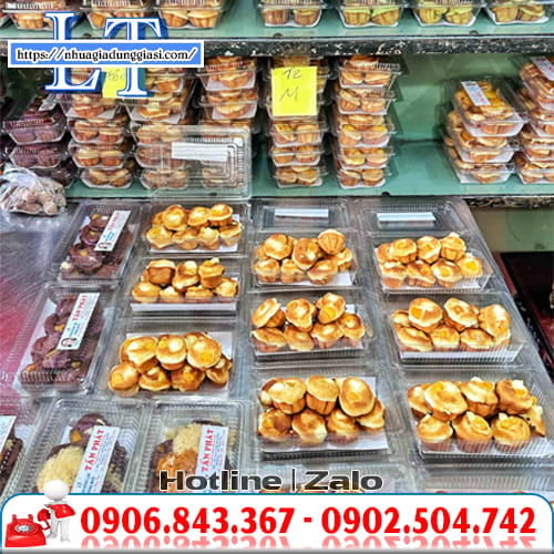 Hộp nhựa đựng bánh bông lan Hộp nhựa đựng bánh bông lan