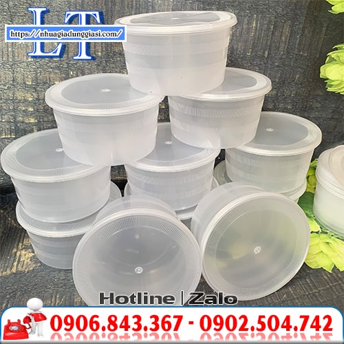 Hộp nhựa đựng cháo dinh dưỡng nắp đậy kín chắc Hộp nhựa đựng cháo dinh dưỡng nắp đậy kín chắc
