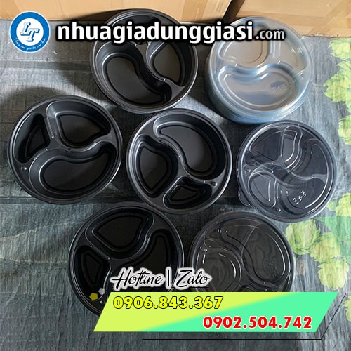 Hộp nhựa đựng cơm 3 ngăn tròn giá sỉ TPHCM Hộp nhựa đựng cơm 3 ngăn tròn giá sỉ TPHCM