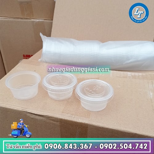 Hộp nhựa đựng nước chấm nắp rời Hộp nhựa đựng nước chấm nắp rời