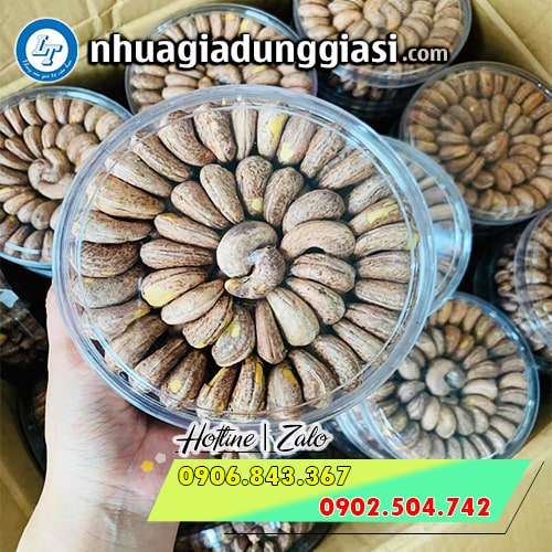 Hộp nhựa mica tròn đựng hạt điều Hộp nhựa mica tròn đựng hạt điều