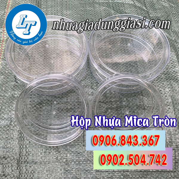 Hộp nhựa mica tròn lớn nhỏ