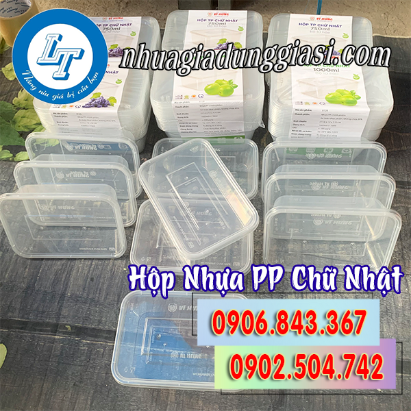 Hộp nhựa PP chữ nhật giá sỉ