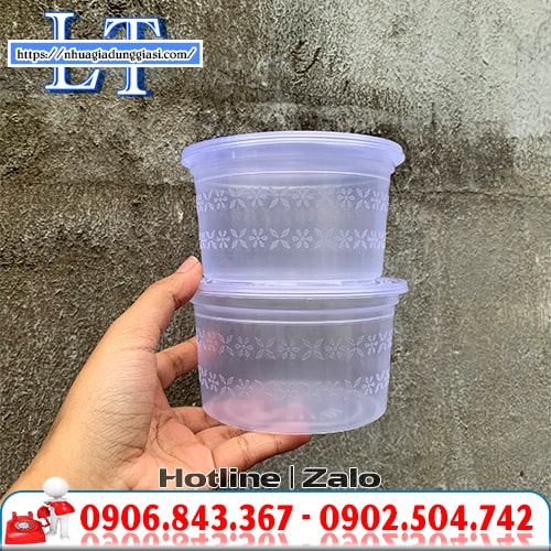Hộp nhựa tròn 500ml an toàn đựng bún phở mang đi Hộp nhựa tròn 500ml an toàn đựng bún phở mang đi