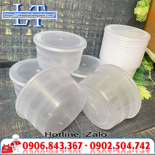 Hộp nhựa tròn 500ml có nắp Hộp nhựa tròn 500ml có nắp
