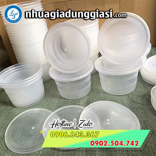 Hộp nhựa tròn có nắp 500ml Hộp nhựa tròn có nắp 500ml