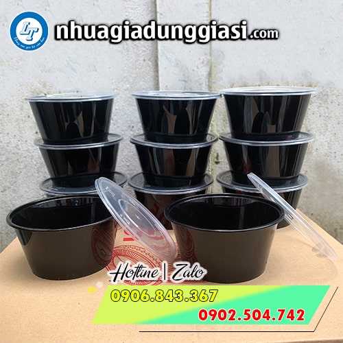 Hộp nhựa tròn đen nắp trong Hộp nhựa tròn đen nắp trong