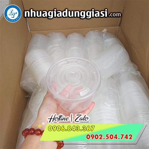 Hộp nhựa tròn đựng cháo có chân Hộp nhựa tròn đựng cháo có chân