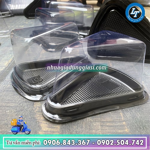 Hộp nhựa trong đế đen tam giác A03 Hộp nhựa trong đế đen tam giác A03