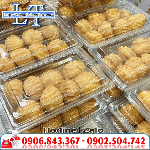Hộp nhựa trong suốt đựng bánh su kem Hộp nhựa trong suốt đựng bánh su kem