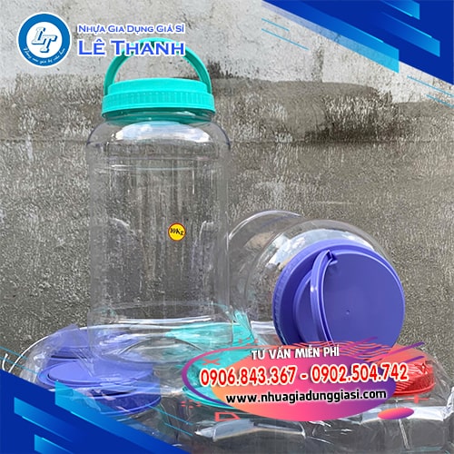 Hũ nhựa 10kg trong đẹp Hũ nhựa 10kg trong đẹp