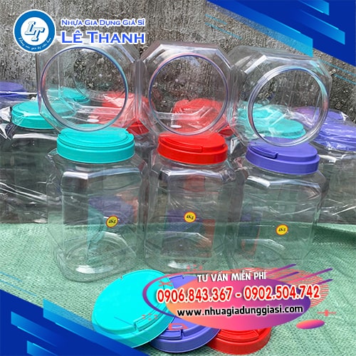 Hũ nhựa 4kg giá sỉ đựng thực phẩm an toàn Hũ nhựa 4kg giá sỉ đựng thực phẩm an toàn