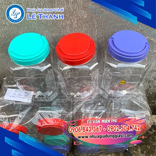 Hũ nhựa 4kg trong đẹp Hũ nhựa 4kg trong đẹp