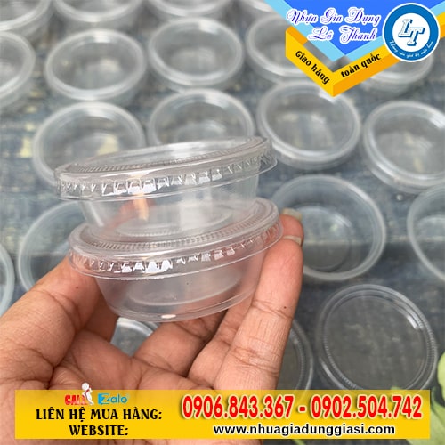 Hũ nhựa đựng sốt nắp rời Hũ nhựa đựng sốt nắp rời