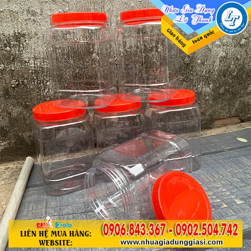 Hũ nhựa đựng thực phẩm nắp kín Hũ nhựa đựng thực phẩm nắp kín