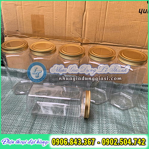 Hũ nhựa lục giác đẹp mắt Hũ nhựa lục giác đẹp mắt