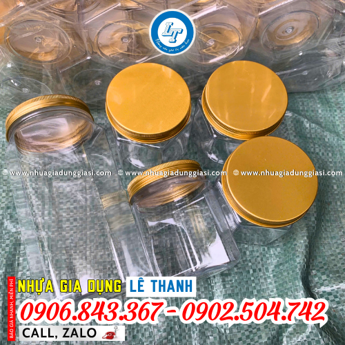 Hũ nhựa PET lục giác đẹp mắt Hũ nhựa PET lục giác đẹp mắt