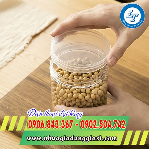 Hũ nhựa pet nắp đậy kín chắc bảo quản tốt thực phẩm