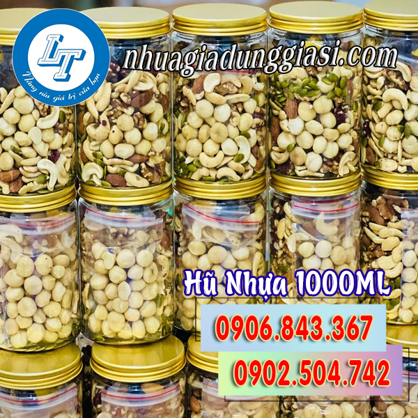 Hũ nhựa pet nắp nhôm 1000ml đựng thực phẩm