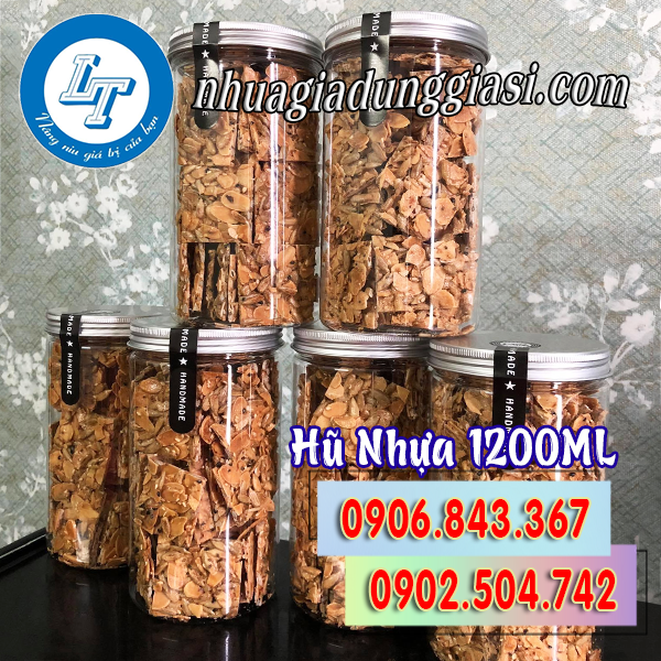 Hũ nhựa PET nắp nhôm 1200ml đựng thực phẩm