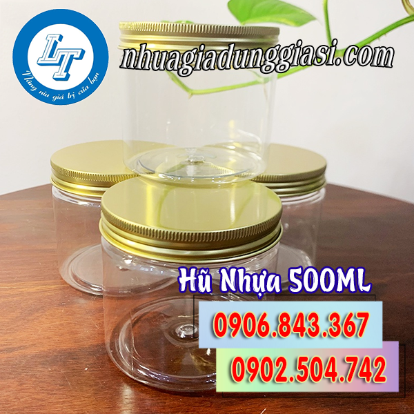 Hũ nhựa pet nắp nhôm 500ml