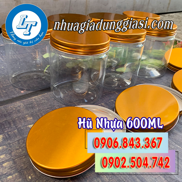 Hũ nhựa pet nắp nhôm 600ml giá rẻ
