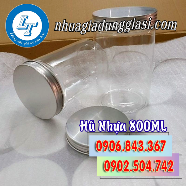 Hũ nhựa pet nắp nhôm 800ml