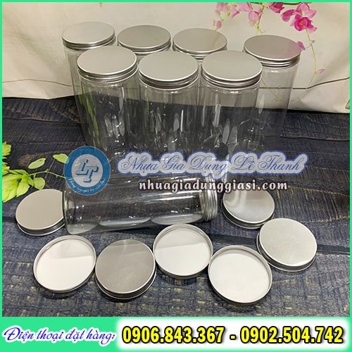 Hũ nhựa PET nắp nhôm bạc Hũ nhựa PET nắp nhôm bạc