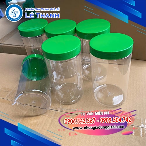 Hũ nhựa PET nắp nhựa độ bền cao Hũ nhựa PET nắp nhựa độ bền cao