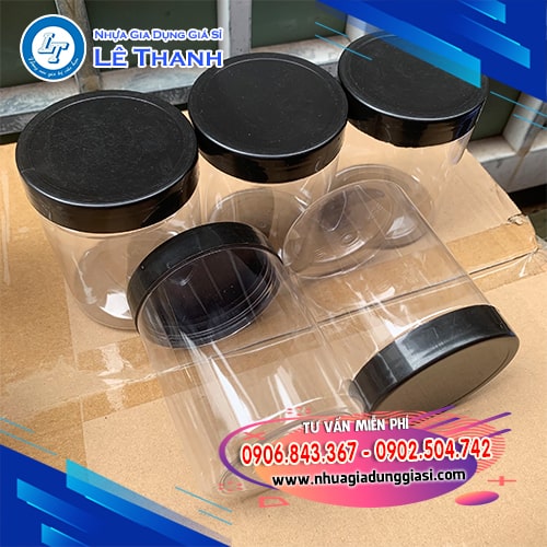 Hũ nhựa PET nắp nhựa kín khí Hũ nhựa PET nắp nhựa kín khí
