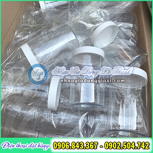 Hũ nhựa PET nắp nhựa trắng Hũ nhựa PET nắp nhựa trắng