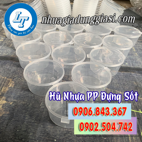 Hũ nhựa PP đựng sốt nắp liền