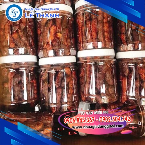 Hũ nhựa tròn đựng thực phẩm Hũ nhựa tròn đựng thực phẩm