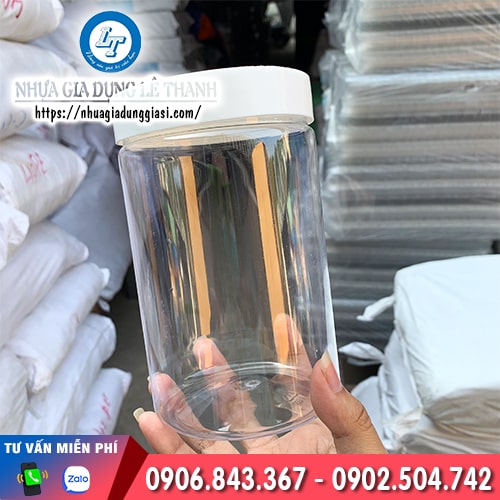 Hũ nhựa tròn nắp đậy kín chắc không dễ rò rỉ