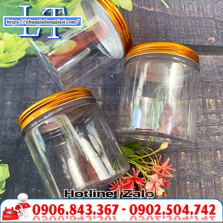 Hũ nhựa tròn nắp nhôm độ trong suốt cao