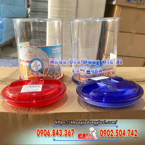 Hũ nhựa tròn trong suốt đựng thực phẩm, bánh kẹo, đậu hạt các loại Hũ nhựa tròn trong suốt đựng thực phẩm, bánh kẹo, đậu hạt các loại