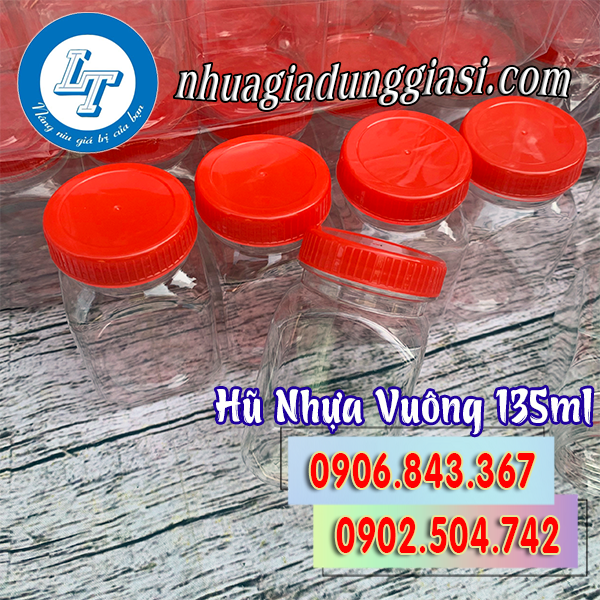 Hũ nhựa vuông 135ml chất lượng Hũ nhựa vuông 135ml chất lượng