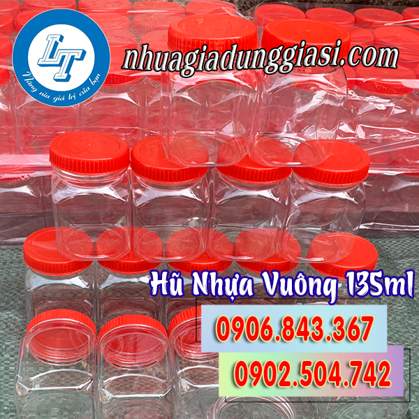 Hũ nhựa vuông 135ml giá rẻ