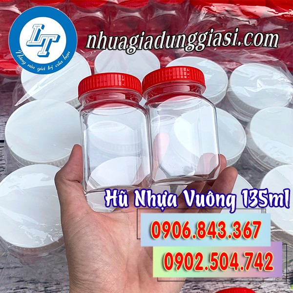 Hũ nhựa vuông 135ml giá sỉ Hũ nhựa vuông 135ml giá sỉ