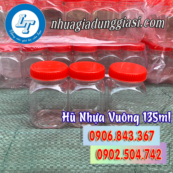Hũ nhựa vuông 135ml