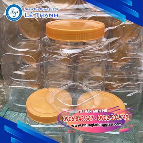 Hũ nhựa vuông 1600ml trong suốt Hũ nhựa vuông 1600ml trong suốt