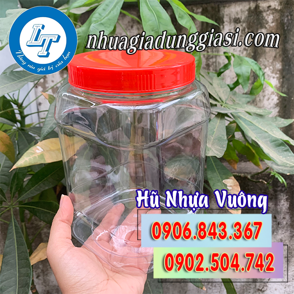 Hũ nhựa vuông 2000ml