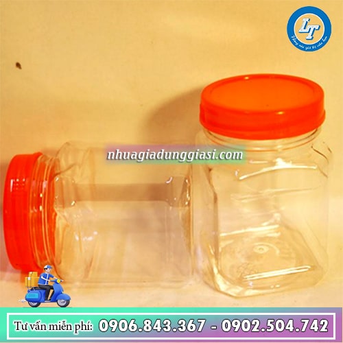 Hũ nhựa vuông an toàn không gây hại cho sức khỏe Hũ nhựa vuông an toàn không gây hại cho sức khỏe