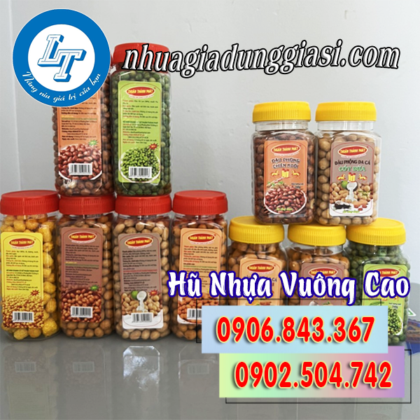 Hũ nhựa vuông cao đựng thực phẩm