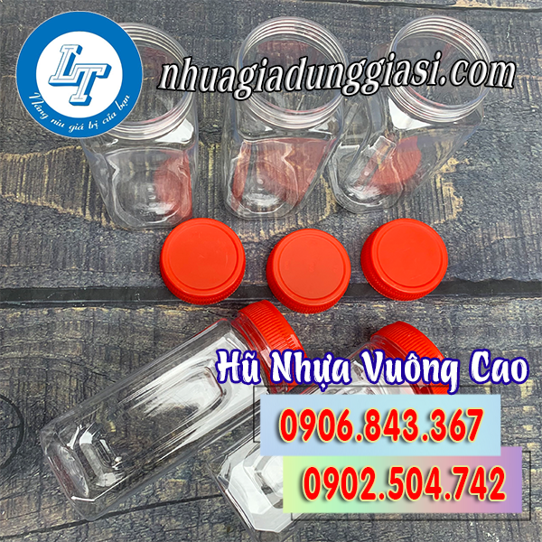 Hũ nhựa vuông cao giá rẻ