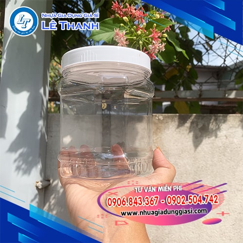 Hũ nhựa vuông dày dặn độ trong suốt cao Hũ nhựa vuông dày dặn độ trong suốt cao