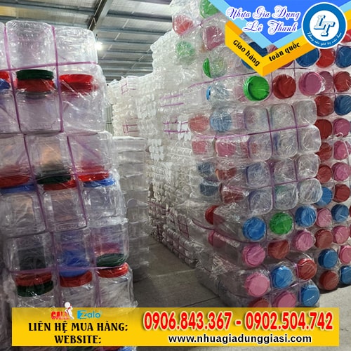 Hũ nhựa vuông nắp quai giá rẻ bao chất lượng Hũ nhựa vuông nắp quai giá rẻ bao chất lượng