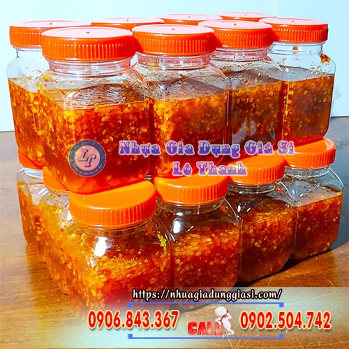 Hũ nhựa vuông nhỏ đựng thực phẩm Hũ nhựa vuông nhỏ đựng thực phẩm