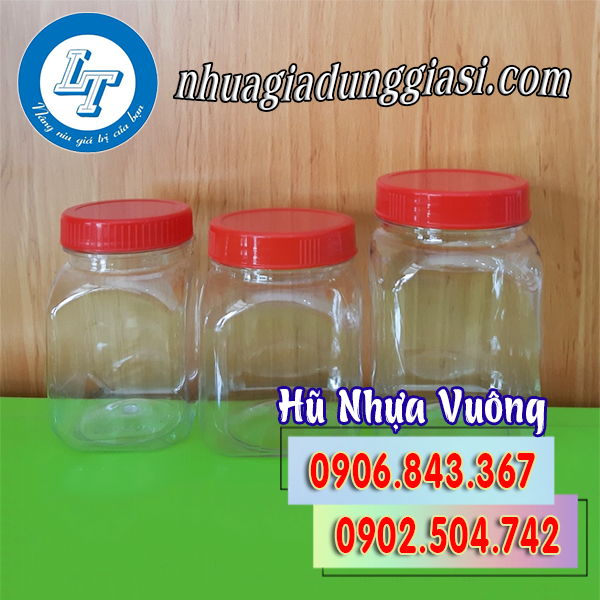 Hũ nhựa vuông nhỏ