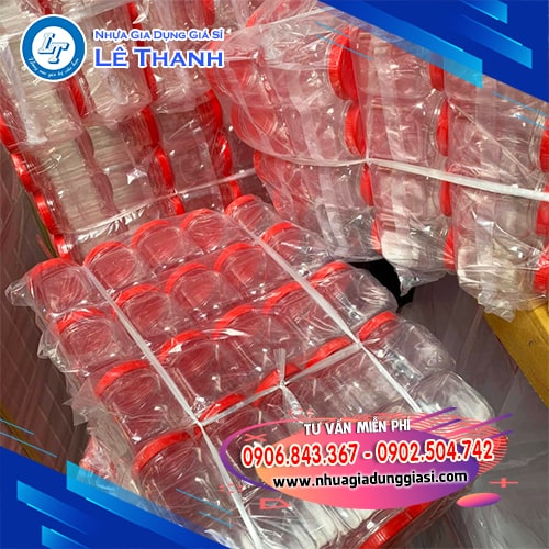 Hũ nhựa vuông trong suốt đẹp mắt